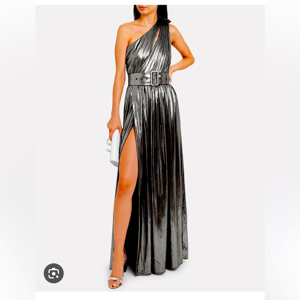 Size S silver Andrea Retrofete gown with belt